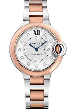 Load image into Gallery viewer, Cartier Ballon Bleu de Cartier Watch - 33 mm Steel and Rose Gold Case - Silvered Diamond Dial - Interchangeable Two-Tone Bracelet - W3BB0021 - Luxury Time NYC