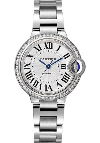 Cartier Ballon Bleu de Cartier Watch - 33 mm Steel Case - Diamond Bezel - W4BB0016 - Luxury Time NYC