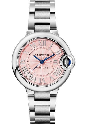 Cartier Ballon Bleu de Cartier Watch - 33 mm Steel Case - Pink Dial - Interchangeable Bracelet - WSBB0046 - Luxury Time NYC