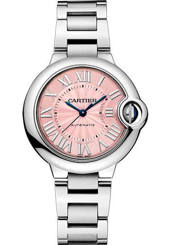 Cartier Ballon Bleu De Cartier Watch - 33 mm Steel Case - Pink Dial - W6920100 - Luxury Time NYC