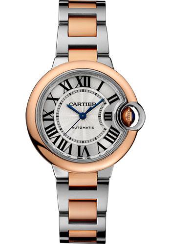 Cartier Ballon Bleu De Cartier Watch - 33 mm Steel Case - Pink Gold Bezel - W2BB0023 - Luxury Time NYC