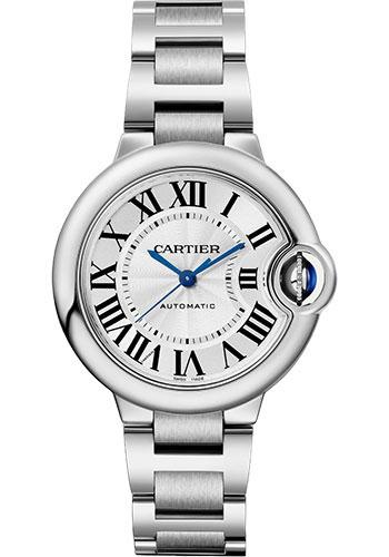 Cartier Ballon Bleu de Cartier Watch - 33 mm Steel Case - Silvered Dial - Interchangeable Bracelet - WSBB0044 - Luxury Time NYC