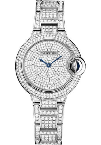 Cartier Ballon Bleu de Cartier Watch - 33 mm White Gold Diamond Case - Diamond Paved Dial - Diamond Bracelet - HPI00562 - Luxury Time NYC