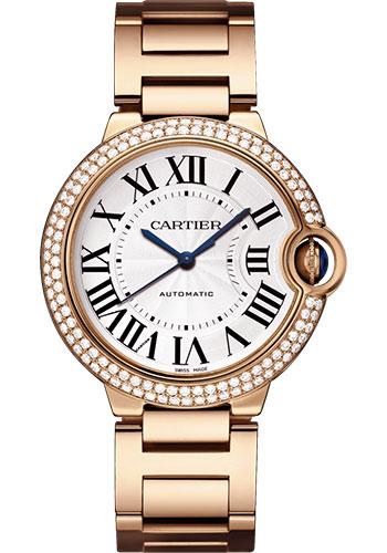 Cartier Ballon Bleu de Cartier Watch - 36 mm Pink Gold Diamond Case - Rose Gold Bracelet - WJBB0005 - Luxury Time NYC
