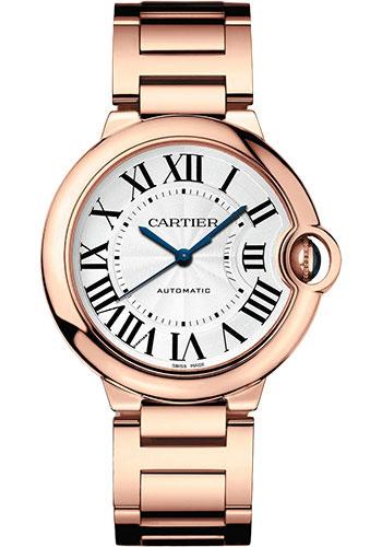 Cartier Ballon Bleu de Cartier Watch - 36 mm Rose Gold Case - Silvered Dial - Interchangeable Bracelet - WGBB0043 - Luxury Time NYC