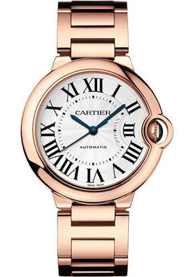 Cartier Ballon Bleu de Cartier Watch - 36 mm Rose Gold Case - Silvered Dial - Interchangeable Bracelet - WGBB0043 - Luxury Time NYC