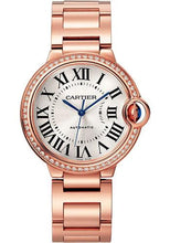 Load image into Gallery viewer, Cartier Ballon Bleu de Cartier Watch - 36 mm Rose Gold Diamond Case - Silvered Sunray-Brushed Dial - Interchangeable Bracelet - WJBB0064 - Luxury Time NYC