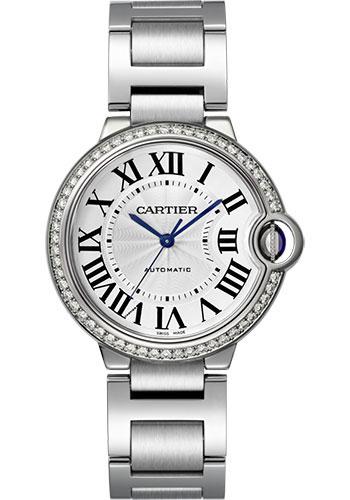 Cartier Ballon Bleu de Cartier Watch - 36 mm Steel Case - Diamond Bezel - W4BB0017 - Luxury Time NYC