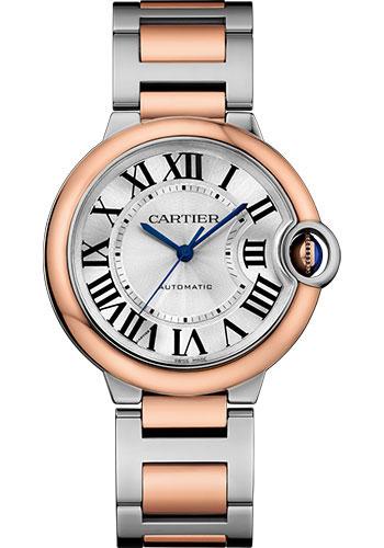 Cartier Ballon Bleu de Cartier Watch - 36 mm Steel Case - Pink Gold Bezel - W2BB0003 - Luxury Time NYC