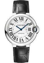 Load image into Gallery viewer, Cartier Ballon Bleu de Cartier Watch - 36 mm Steel Case - Silver Opaline Dial - Black Leather Strap - WSBB0028 - Luxury Time NYC