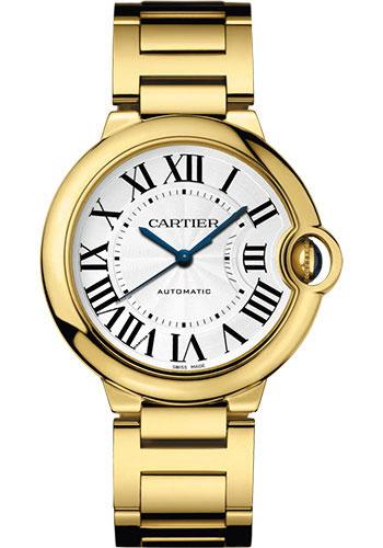 Cartier Ballon Bleu de Cartier Watch - 36 mm Yellow Gold Case - Silver Dial - Interchangeable Bracelet - WGBB0046 - Luxury Time NYC