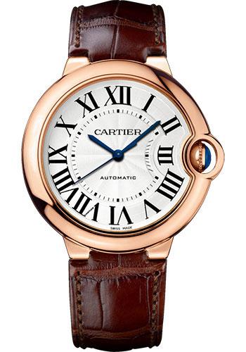 Cartier Ballon Bleu de Cartier Watch - 36.6 mm Pink Gold Case - Brown Alligator Strap - WGBB0009 - Luxury Time NYC