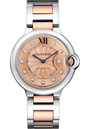 Cartier Ballon Bleu de Cartier Watch - 36.6 mm Steel And Pink Gold Case - Pink Gold Dial - WE902054 - Luxury Time NYC