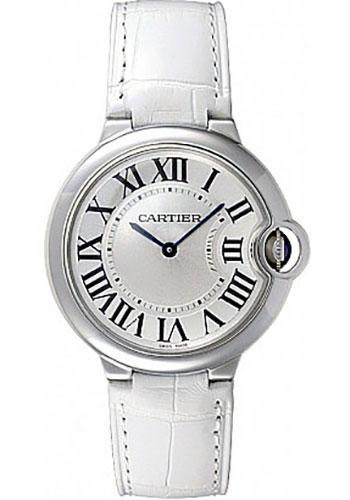 Cartier Ballon Bleu de Cartier Watch - 36.6 mm Steel Case - White Alligator Strap - W6920087 - Luxury Time NYC