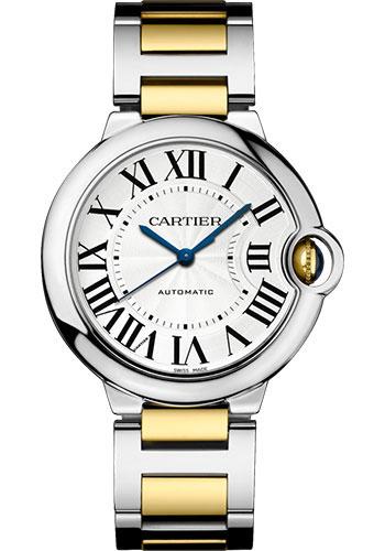 Cartier Ballon Bleu de Cartier Watch - 36.6 mm Steel Case - Yellow Gold And Steel Bracelet - W2BB0012 - Luxury Time NYC