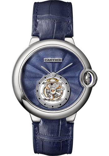 Cartier Ballon Bleu De Cartier Watch - 39 mm White Gold Case - Blue Dial - Dark Blue Alligator Strap - W6920105 - Luxury Time NYC