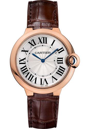 Cartier Ballon Bleu de Cartier Watch - 40 mm Pink Gold Case - Brown Alligator Strap - W6920083 - Luxury Time NYC