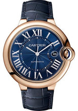 Load image into Gallery viewer, Cartier Ballon Bleu de Cartier Watch - 42 mm Pink Gold Case - Blue Dial - Navy Blue Leather Strap - WGBB0036 - Luxury Time NYC