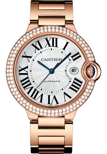 Cartier Ballon Bleu de Cartier Watch - 42 mm Pink Gold Diamond Case - White Dial - WJBB0029 - Luxury Time NYC