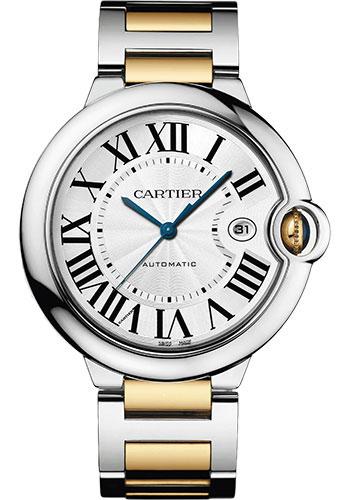 Cartier Ballon Bleu de Cartier Watch - 42 mm Steel and Yellow Gold Case - Silvered Dial - Interchangeable Two-Tone Bracelet - W2BB0031 - Luxury Time NYC