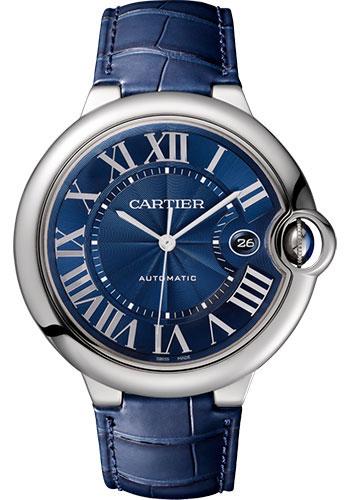 Cartier Ballon Bleu de Cartier Watch - 42 mm Steel Case - Blue Dial - Blue Alligator Strap - WSBB0025 - Luxury Time NYC