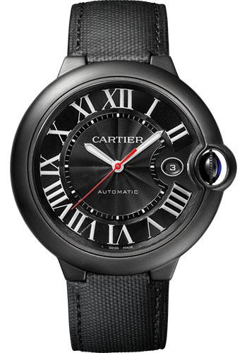 Cartier Ballon Bleu De Cartier Watch - 42.1 mm Steel And Adlc Case - Black Dial - Black Calfskin Strap - WSBB0015 - Luxury Time NYC