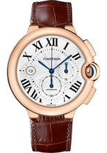 Load image into Gallery viewer, Cartier Ballon Bleu de Cartier Watch - 46.8 mm Pink Gold Case - Silvered Dial - Brown Alligator Strap - W6920074 - Luxury Time NYC