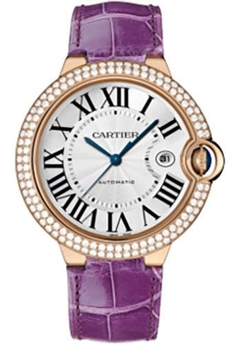 Cartier Ballon Bleu de Cartier Watch - Large Rose Gold Case - Diamond Bezel - Alligator Strap - WE900851 - Luxury Time NYC