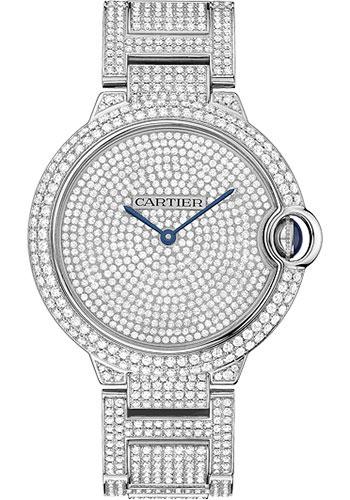 Cartier Ballon Bleu de Cartier Watch - Large White Gold Diamond Case - Diamond Paved Dial - Diamond Bracelet - HPI00582 - Luxury Time NYC