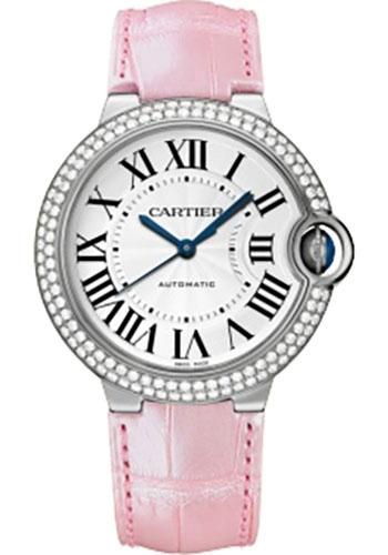 Cartier Ballon Bleu de Cartier Watch - Medium White Gold Case - Diamond Bezel - Alligator Strap - WE900651 - Luxury Time NYC