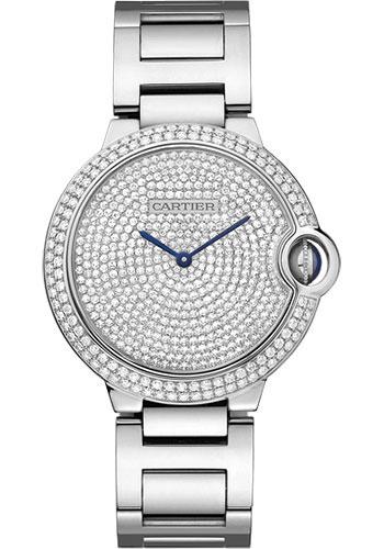 Cartier Ballon Bleu de Cartier Watch - Medium White Gold Diamond Case - Diamond Paved Dial - WE902045 - Luxury Time NYC