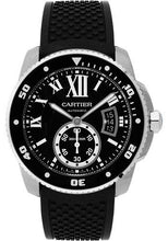 Load image into Gallery viewer, Cartier Calibre de Cartier Diver Watch - 42 mm Steel Case - Black Dial - Black Rubber Strap - W7100056 - Luxury Time NYC