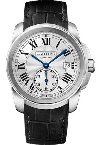 Cartier Calibre de Cartier Watch - 38 mm Steel Case - Silvered Dial - Black Alligator Strap - WSCA0003 - Luxury Time NYC