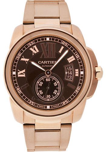 Cartier Calibre de Cartier Watch - 42 mm Pink Gold Case - Chocolate-Colored Dial - W7100040 - Luxury Time NYC
