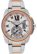 Load image into Gallery viewer, Cartier Calibre de Cartier Watch - 42 mm Steel Case - Pink Gold Bezel - Partly Snailed Dial - W7100036 - Luxury Time NYC