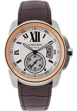 Load image into Gallery viewer, Cartier Calibre de Cartier Watch - 42 mm Steel Case - Pink Gold Bezel - Snailed Dial - Alligator Strap - W7100039 - Luxury Time NYC