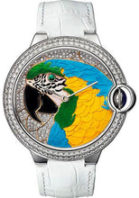 Load image into Gallery viewer, Cartier Cartier D&#39;Art Ballon Bleu Limited Edition of 20 Watch - 42 mm White Gold Case - Parrot Motif Diamond Dial - White Alligator Strap - HPI00769 - Luxury Time NYC