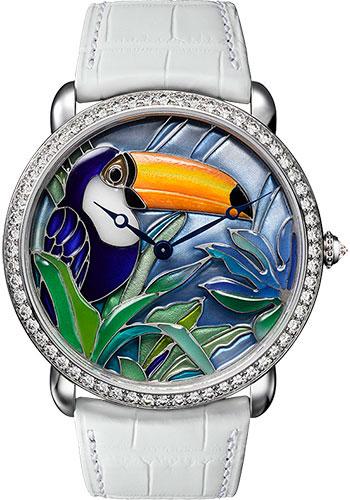 Cartier Cartier D'Art Ronde Louis Cartier Limited Edition of 40 Watch - 42 mm White Gold Diamond Case - Diamond Bezel - Blue Dial - White Alligator Strap - HPI00701 - Luxury Time NYC