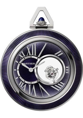 Cartier Cartier Mysterious Double Tourbillon Pocket Watch - 55 mm White Gold Case - WHRO0011 - Luxury Time NYC