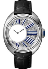 Load image into Gallery viewer, Cartier Cle de Cartier Mysterious Hours Watch - 41 mm Palladium Case - Silver Dial - Black Alligator Strap - WHCL0003 - Luxury Time NYC