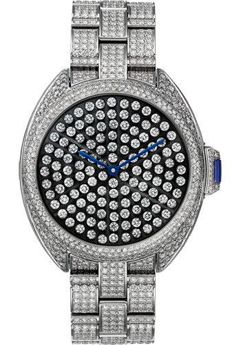 Cartier Cle de Cartier Serti Vibrant Limited Edition of 30 Watch - 40 mm White Gold Diamond Case - White Gold Nac-Treated Dial - Diamond Bracelet - HPI01063 - Luxury Time NYC