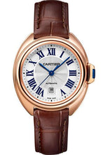 Load image into Gallery viewer, Cartier Cle de Cartier Watch - 31 mm Pink Gold Case - Silver Dial - Brown Alligator Strap - WGCL0010 - Luxury Time NYC