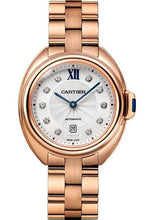 Load image into Gallery viewer, Cartier Cle de Cartier Watch - 31 mm Pink Gold Case - Silvered Flinque Diamond Dial - WJCL0034 - Luxury Time NYC