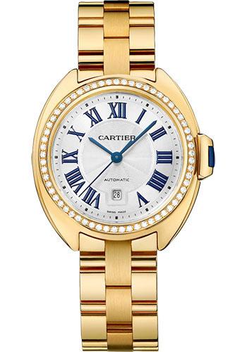 Cartier Cle de Cartier Watch - 31 mm Yellow Gold Diamond Case - Effect Dial - WJCL0004 - Luxury Time NYC
