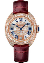 Load image into Gallery viewer, Cartier Cle de Cartier Watch - 35 mm Pink Gold Diamond Case - Pink Gold Diamond Dial - Bourdeau Alligator Strap - WJCL0036 - Luxury Time NYC