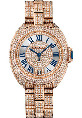 Cartier Cle de Cartier Watch - 35 mm Pink Gold Diamond Case - Pink Gold Diamond Dial - Diamond Bracelet - HPI01040 - Luxury Time NYC