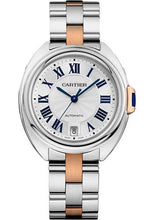 Load image into Gallery viewer, Cartier Cle De Cartier Watch - 35 mm Steel Case - Silvered Dial - Steel And Pink Gold Bracelet - W2CL0003 - Luxury Time NYC