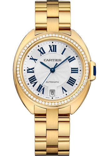 Cartier Cle de Cartier Watch - 35 mm Yellow Gold Diamond Case - Effect Dial - WJCL0023 - Luxury Time NYC