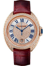 Load image into Gallery viewer, Cartier Cle de Cartier Watch - 40 mm Pink Gold Diamond Case - Pink Gold Diamond Dial - Bourdeau Alligator Strap - WJCL0037 - Luxury Time NYC