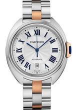 Load image into Gallery viewer, Cartier Cle De Cartier Watch - 40 mm Steel Case - Silvered Dial - Steel And Pink Gold Bracelet - W2CL0002 - Luxury Time NYC